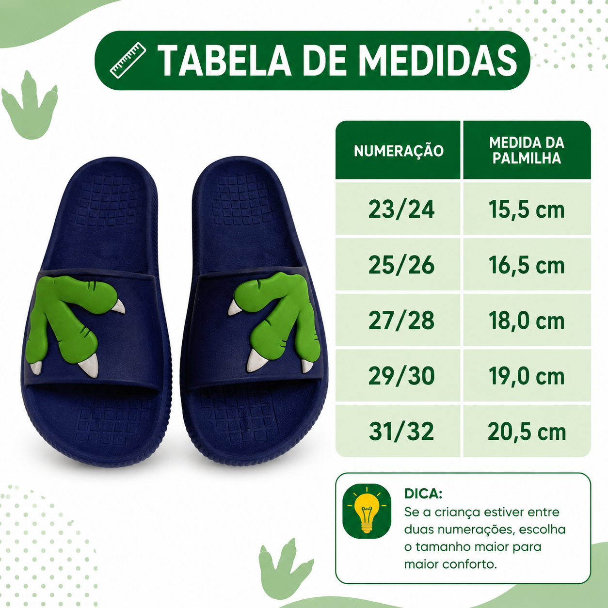 Tabela verde dino