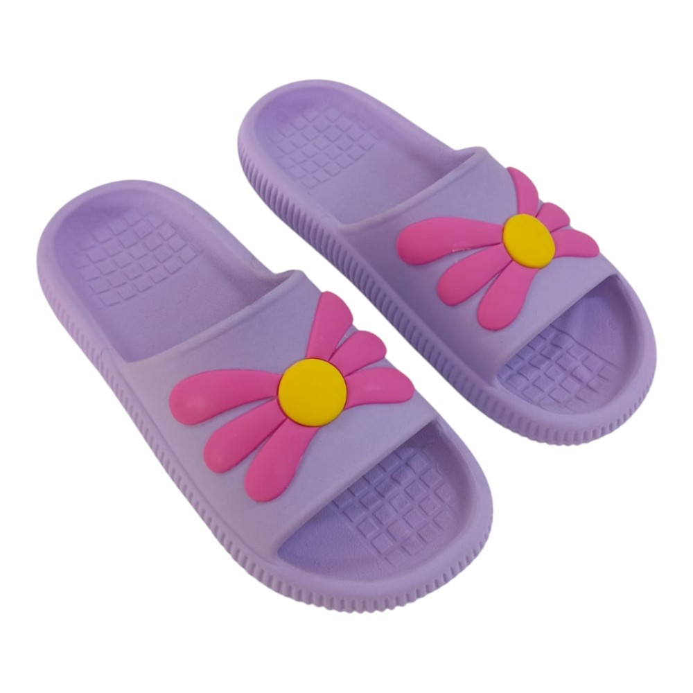 Chinelo Slide Florzinha Lilás