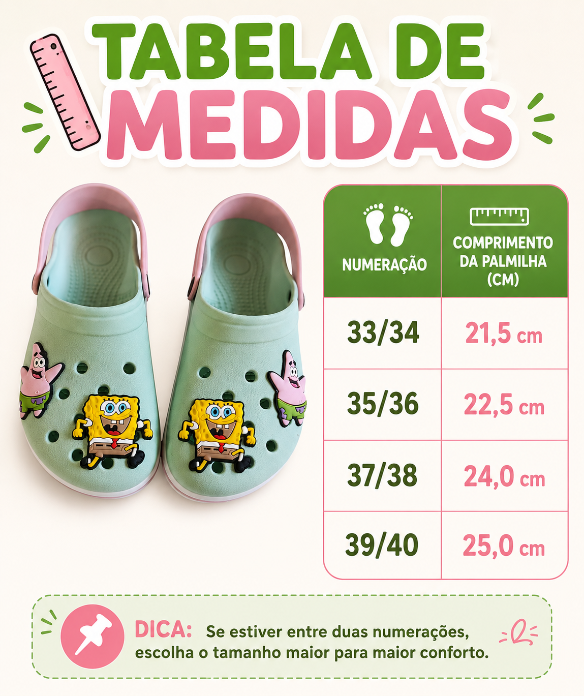 Tabela Bob Esponja